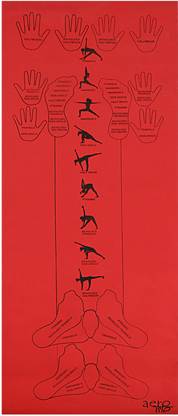 Aerolite MULTI POSTURE GUIDE 72X24 Red 6 mm Yoga Mat