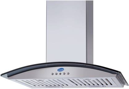 Glen GL 6071 SS 90 cm Wall Mounted Silver 1000 CMH Chimney