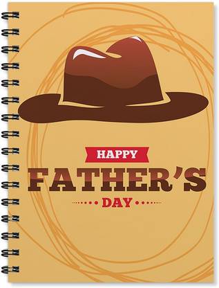 100yellow Happy Father’s Day Print Wire Bound - Gift For Dad/Father A5 Notebook Ruled 170 Pages