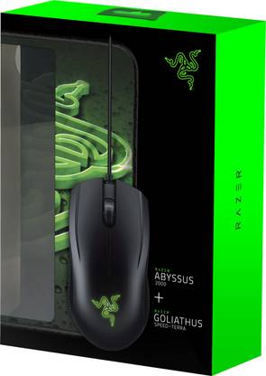 Razer Abyssus 2000 and Goliathus Speed Terra Mouse Mat Bundle Wired Ambidextrous Optical  Gaming Mouse