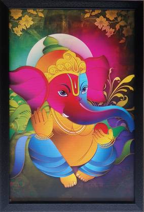 Art collection Lord Ganesha / GOD of Luck / ganesh Ji / Gajanand Ganpati Hindu god Ink 19 inch x 13 inch Painting