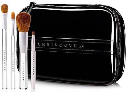 Sheer Cover Studio Ultimate Brush Kit With Foundation Brush, Lip Brush, Concealer Brush, Contour Brush And Case