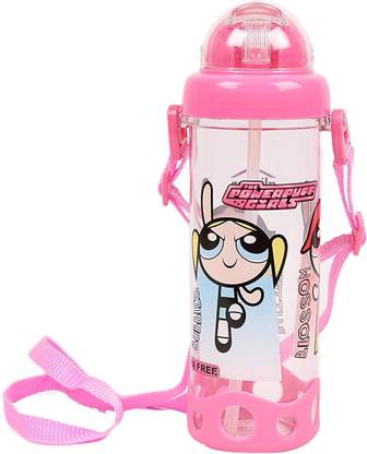 HOMMER Gluman Transy TT Powerpuff Girls School Water Bottle/Sipper with Transparent Lid (Pink, 460ml) - CI-16007-P 460 ml Sipper
