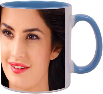 Arkist katrina kaif red lipstick Blue Ceramic Coffee Mug