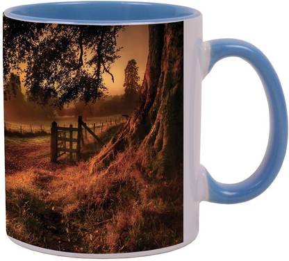 Arkist old road gate Blue Ceramic Coffee Mug