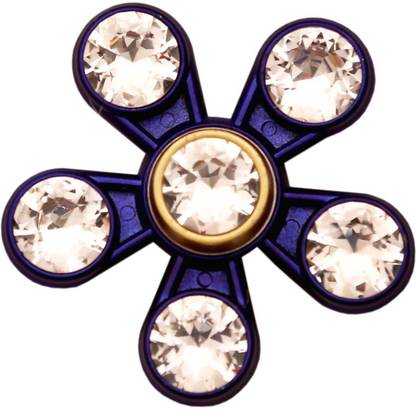 Montez 6 Diamond High Speed Metal Fidget Spinner Toy (blue)
