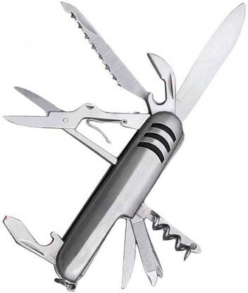 Sayee Sliver Swiss knife(1 combo of Calendar Key ring) 11 Function Multi Utility Swiss Knife