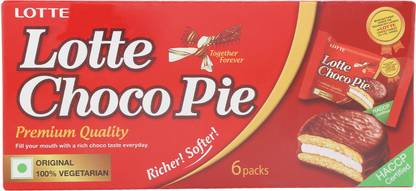 Lotte Choco Pie - Soft Biscuits coated with Premium Chocolate Cream Sandwich Biscuit