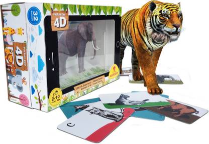 Aurodo Pocket Zoo 4D - 32 Zoo Animals in 4D - kids learning toys - animals toys set - (iOS, Android - Mobile / Tablet based) - Age 2-10 years