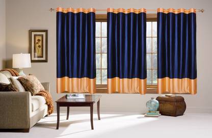 Batham Sales 152 cm (5 ft) Blends Room Darkening Window Curtain (Pack Of 3)