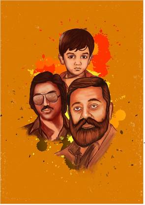 Kamalhassan Wall Poster A4 Fine Art Print