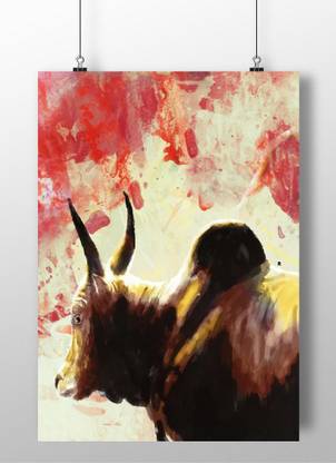 Jallikattu Bull Wall Poster A4 Fine Art Print