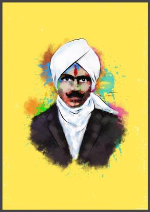 Legendary Bharathiyar Wall Poster A4 Fine Art Print