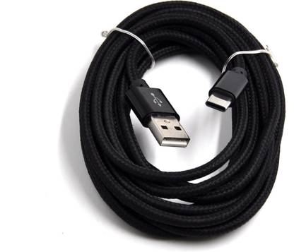 24x7 USB Type C Cable 2 A 3 m Braided LAZY CORD ~ Fast Charging & High Speed Data Sync Cable 10 Feet / 3 Meter Long