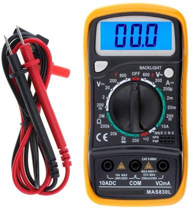 BALRAMA Muli Meter with LCD + Back Light + Stand + Protection Rubber Case + Battery in New Model MAS830L MAS830L XL 830L Digital Multimeter Electronic Testing Meter Non-magnetic Engineer's Precision Level