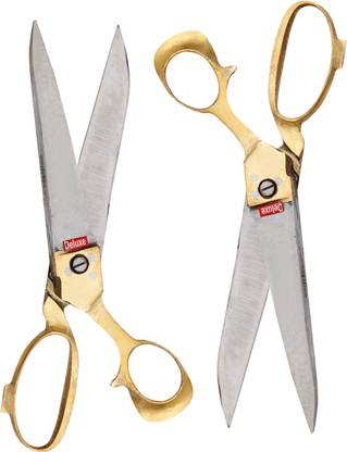 Retail World Tailoring Scissors with Golden Brass Handle (Size-10, 262 MM)- Set of 2 Scissors