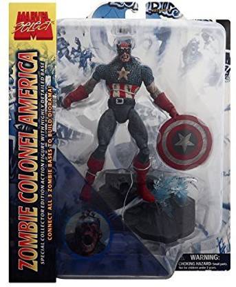MARVEL Select Zombie Colonel America Figure - Captain America Zombies Comic Series
