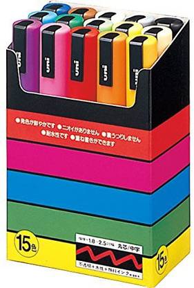UNI Posca Paint Marker Pen Medium Point Set Of 15