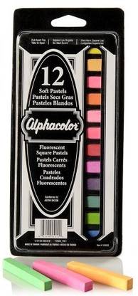 Quartet Alphacolor Soft Pastels, Fluorescents, 12 Pastels Per Set