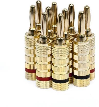 MONOPRICE 24k Speaker Banana Plugs, Closed Screw Type (s) Adapter