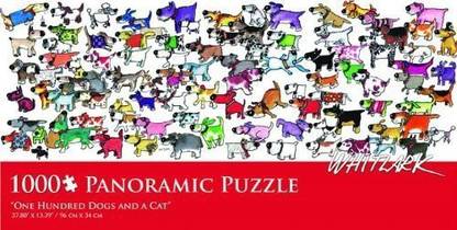 Andrews + Blaine One Hundred Dogs And A Cat Kevin Whitlark Panoramic Puzzle