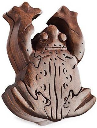 Rusticity Wooden Mystery Puzzle Box - Frog | Handmade |