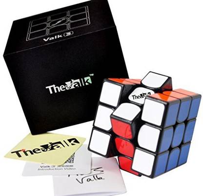 The Valk 3 Qiyi 3X3 Black Speed Cube Turns Quicker With Super Low Friction Design Stainless Steel Core Includes Qr Code Solution Guide 2.2 Inches Each Side