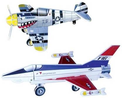 3D Jigsaw Puzzle F16 Fighting Falcon/ P-40E Warhawk