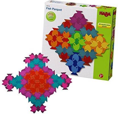 HABA Fish Parquet - Double Sided Rainbow Fish Patterning Puzzle For Ages 3 And Up