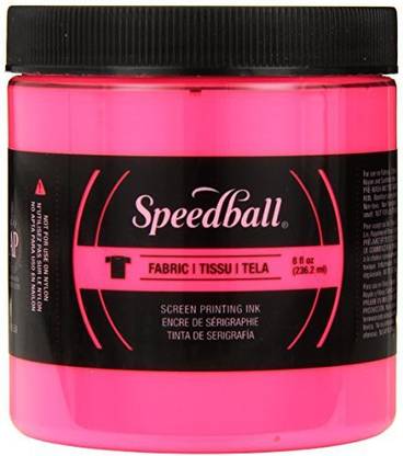 Speedball Art Products Fluorescent Fabric Screen Printing Ink, 8 Oz, Hot
