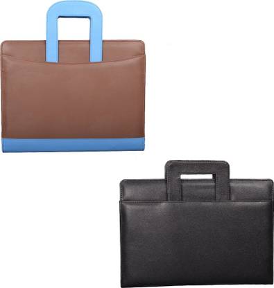 COI leatherite brown/blue and black leatherite file folder and resume folder for documents and certificate for office executive folder and interview document file and folders for students with Free writing pad and pen ( set of 2 )