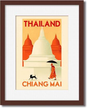 PosterMart Thailand Vintage Travel Poster Digital Reprint 15 inch x 13 inch Painting