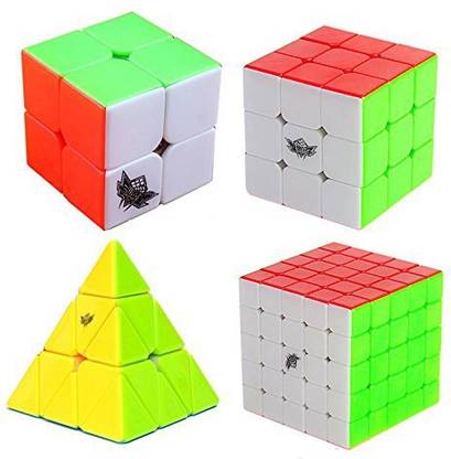 HJXD global Cyclone Boys Magic Cube Set 2X2X2 3X3X3 5X5X5 Pyraminx Stickerless Cube True Color
