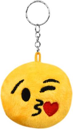 CTW Flying Kiss Emoji Fluffy Face Key Chain