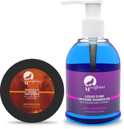 mCaffeine Liquid Funk Caffeine Shower Gel (150ml) & Smooth Jazz Caffeine Body Butter (50ml) Combo