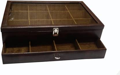 Essart 24 Compartments Wood Double storey Tie storage box for 24 Ties
