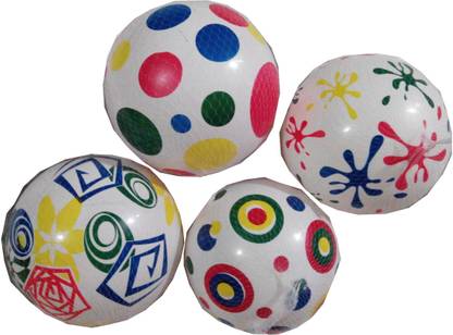 Kids World air ball multicolor in white base 4 pcs set