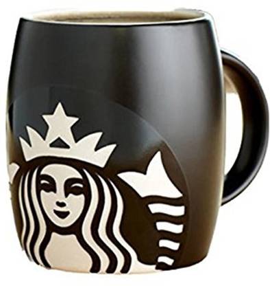 ARTISTIC INDIA Starbucks With SPoon & Lid Black- Ceramic Coffee Mug