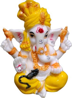 Japson Lord Ganesh Idol for Car Dashboard Decorative Showpiece  -  10 cm