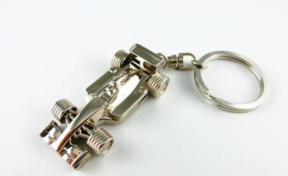 IM Car Shape bike Car Keychain (Silver) Keyring Locking Key Chain