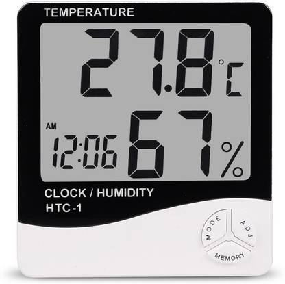 HTC HTC-01 Multifunctional 5 in 1 Digital Temperature Humidity Meter / Calendar / Clock / Alarm Hygrometer Digital Thermometer