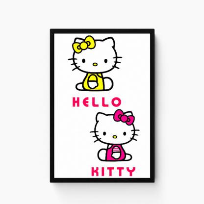 Cute hello kitty sketch Paper Print