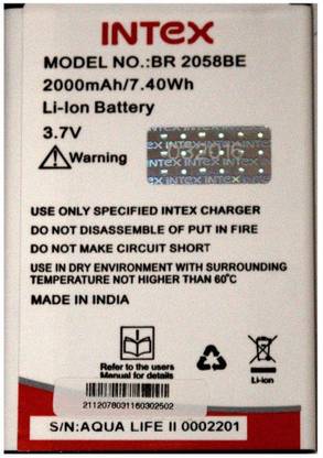 Intex Mobile Battery For  INTEX AQUA LIFE II
