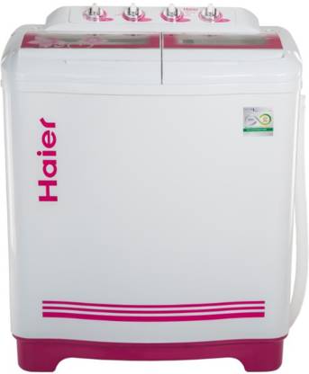 Haier 7.6 kg Semi Automatic Top Load Washing Machine White, Pink