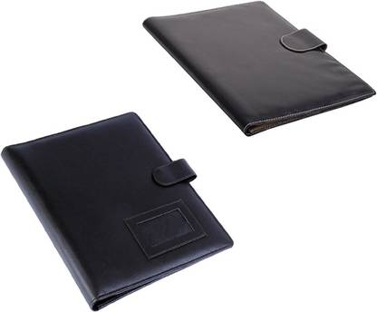 COI leatherite brown and black file folder and resume folder for documents and certificate for office executive folder and interview document file and folders for students ( set of 2 )