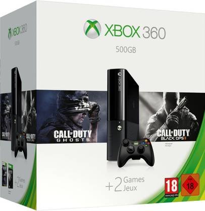 MICROSOFT XBOX 360 CONSOLE 500 GB with CALL OF DUTY BLACK OPS II, CALL OF DUTY GHOSTS