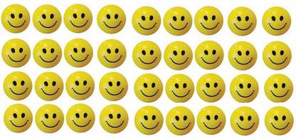 MYRA Yellow Sponge Smiley Balls - Pack Of 36  - 5 cm