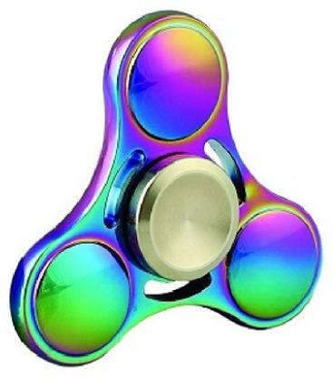 PREMSONS Fidget Spinner Professional Quality Bearing Amazing Spin Time ! Guaranteed 7 Mins ! Premium Quality Material Best Value for Money Tri-Spinner Ultra Speed Hand Spin Toy - Metallic Rainbow