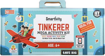 Smartivity Tinkerer Mega-Activity Kit-Activity Box with puzzle art sheets and science kits-Educational games-GIft to 6 7 8 9 year olds