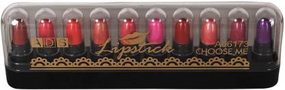 ads Lipstick (Set of 10) - all different Pink, Red, Brown, wine shades